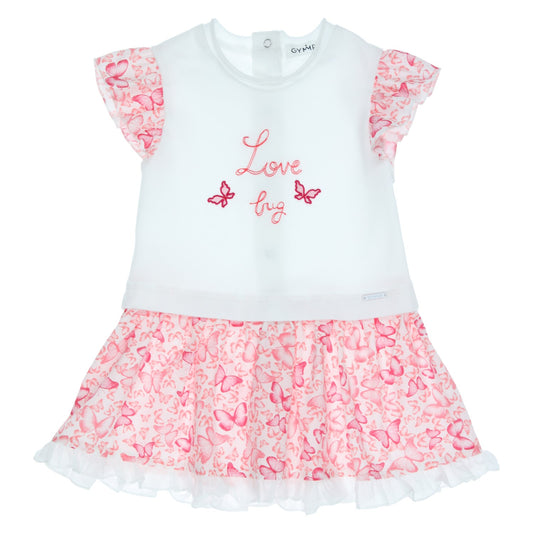 GYMP - Pink and white butterfly dress 'Love Bug' | Betty McKenzie
