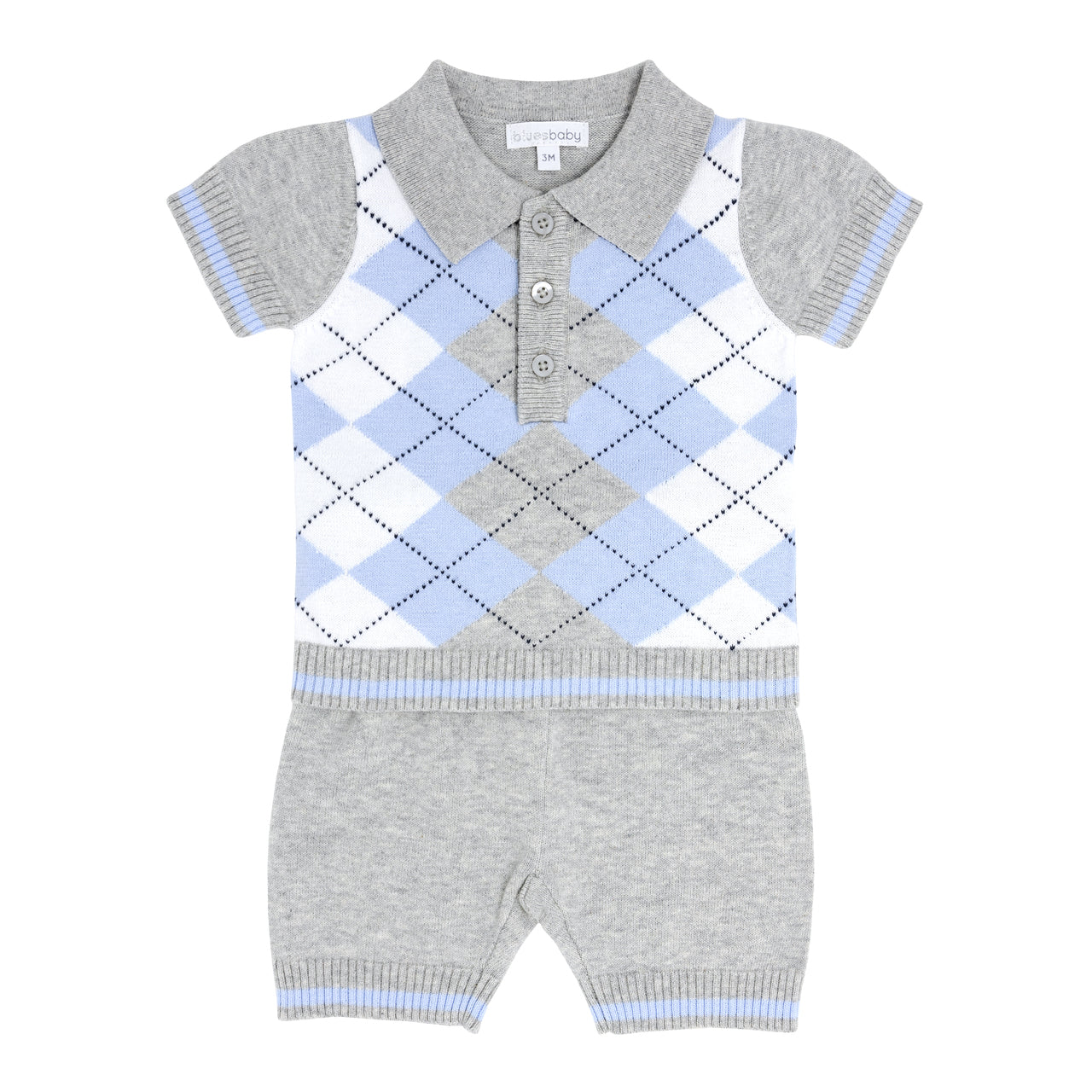 blues baby, 2 piece set, blues baby -  2 piece knitted top and short set, BB0259