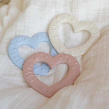 Bibs, teether, Bibs - Baby bitie teething toy heart, Blush