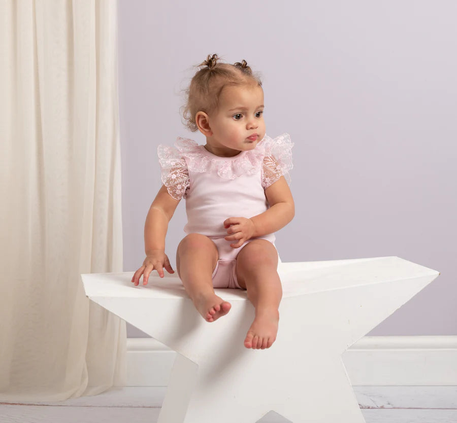 Caramelo Kids, bodyvest, Caramelo Kids - pink lace body suit, 034172