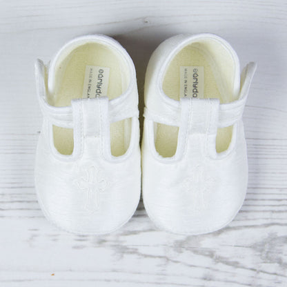 Early Days -  Christening shoe, ivory E034 | Betty McKenzie