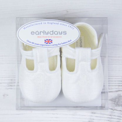 Early Days -  Christening shoe, ivory E034 | Betty McKenzie