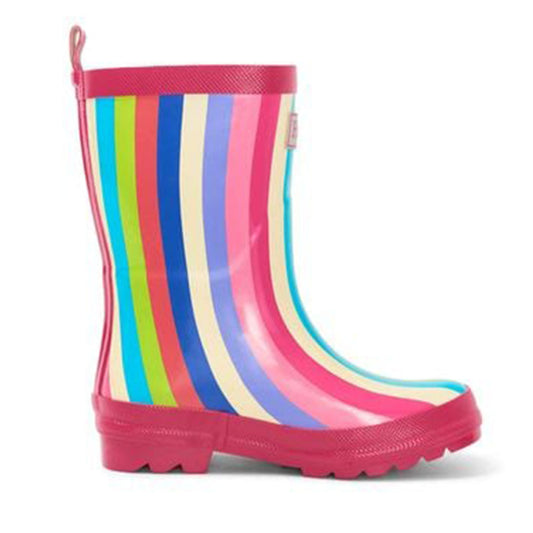 Hatley, wellies, Hatley - Rainbow Stripes Shiny Rainboots