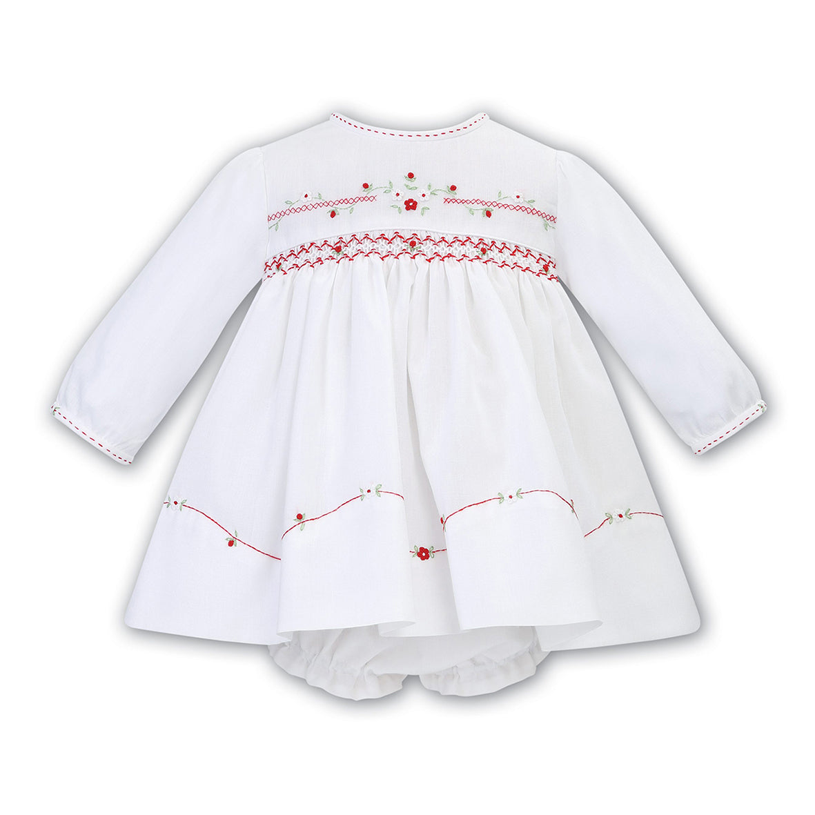 Sarah Louise, Dresses, Sarah Louise - Hand smocked white dress with red hand smocking