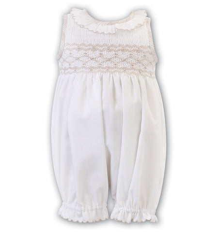Sarah Louise, All in ones, Sarah Louise - Hand smocked Ivory bubble