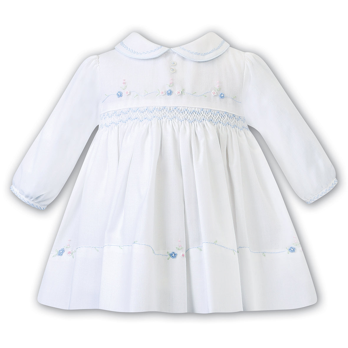 Sarah Louise - Dress white with blue | Betty McKenzie