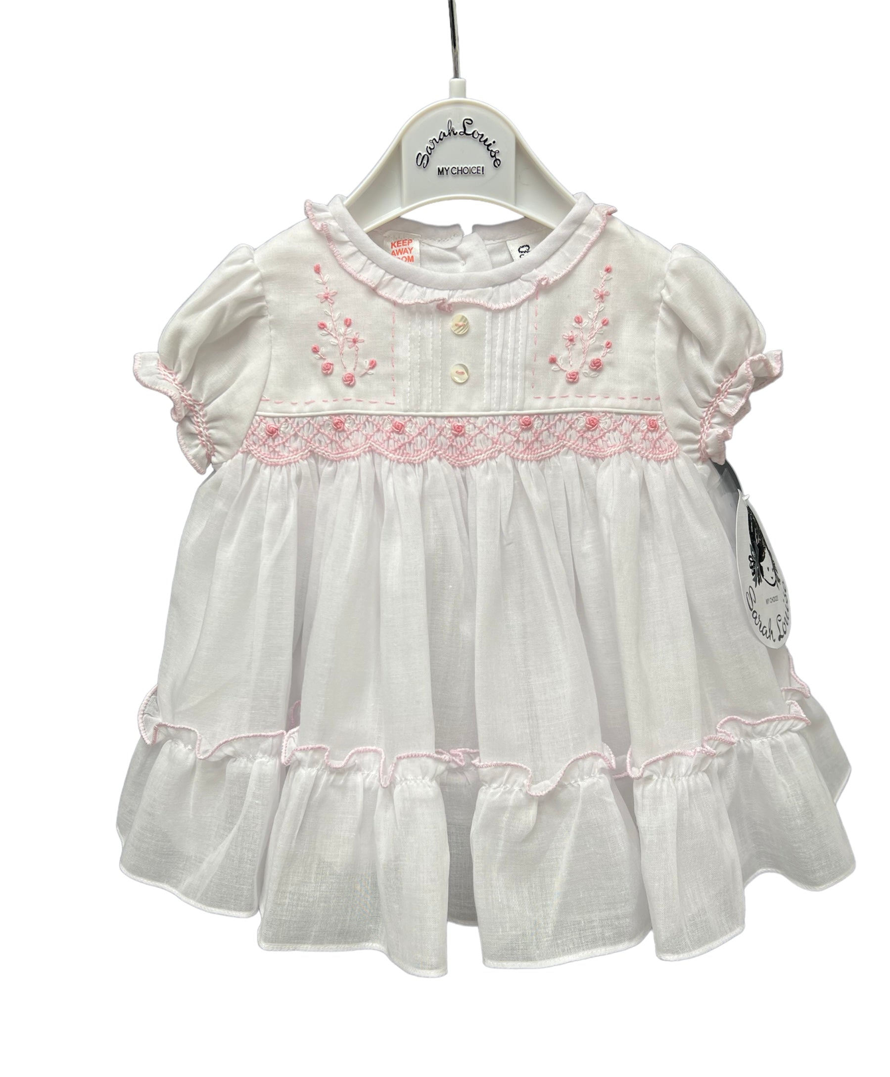 Sarah Louise, dresses, Sarah Louise - Hand smocked Dress, White