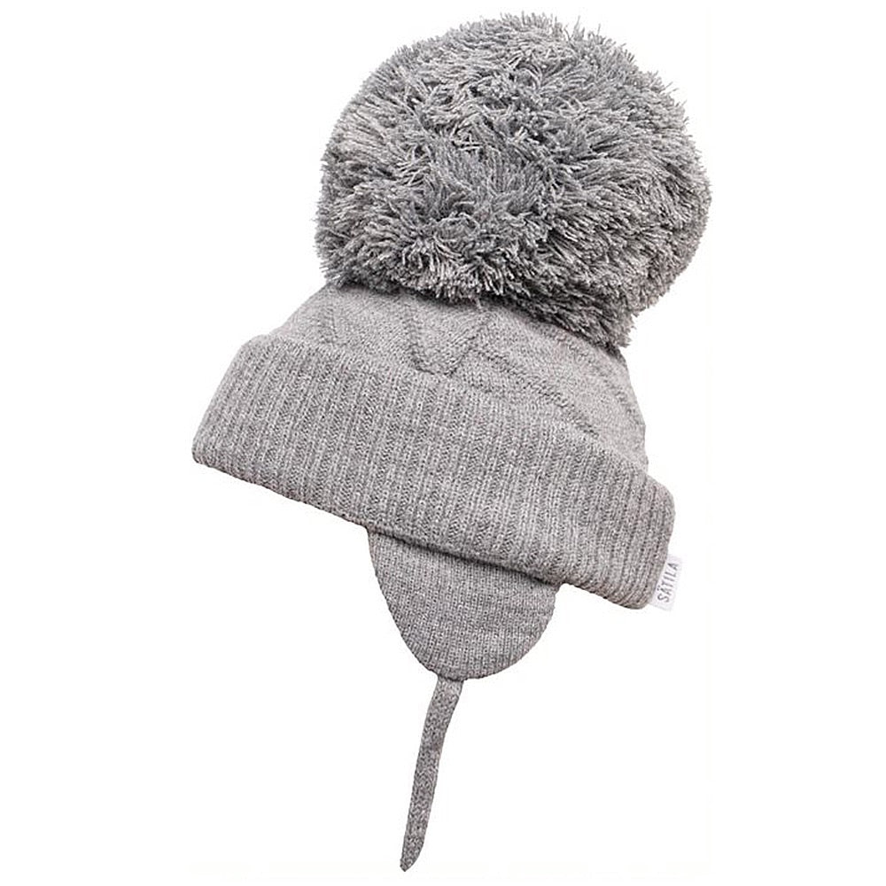 Satila - Jim C04801 grey large bobble hat | Betty McKenzie