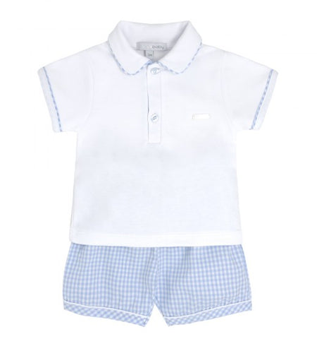 blues baby, Outfits, blues baby - baby boys blue gingham shorts set BB0332