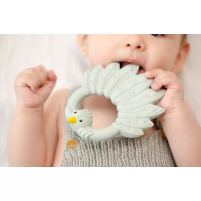 Nibbling - Natruba peacock natural rubber toy | Betty McKenzie