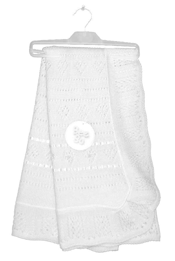 Betty Mckenzie, shawl, BeBo - baby shawl, white / cream
