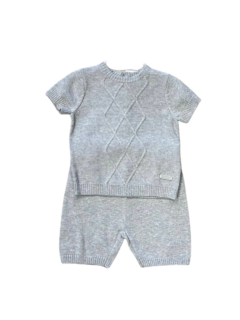 blues baby, 2 piece set, blues baby  - 2 piece grey knit set, VV0121