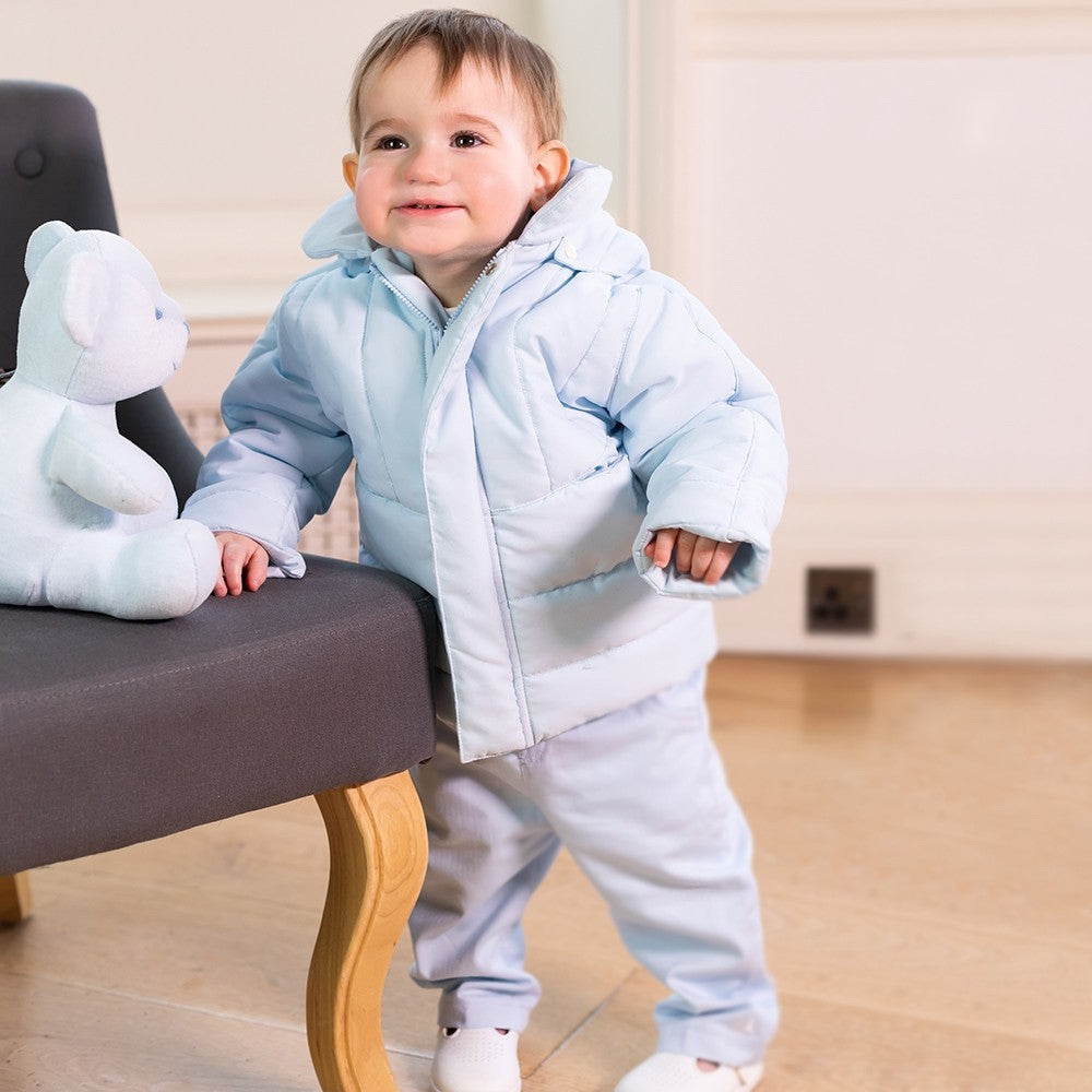 Emile et Rose, coat, Emile et Rose - Pale blue jacket with mitts, Neil