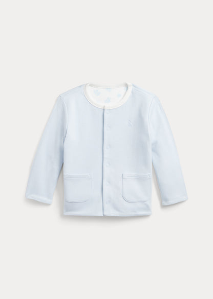 Ralph Lauren, jacket, Ralph Lauren - Reversible white and pale blue baby jacket