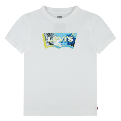 Levi's, T-Shirts, Levi's - White T-shirt, Mountain LEVIS branding printo